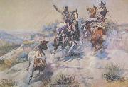 Charles M Russell Mad Cow USA oil painting artist